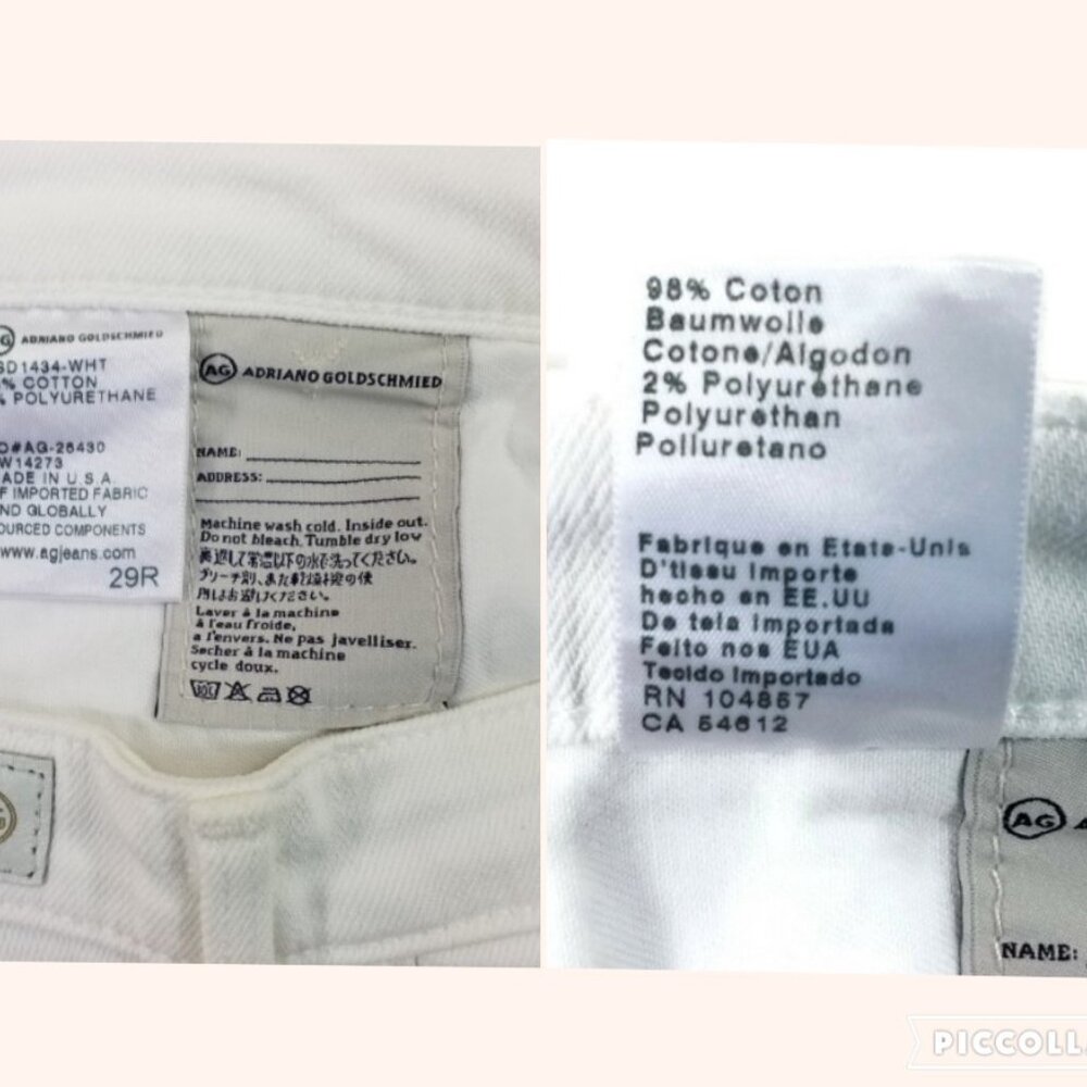 AG Adriano Goldschmied The Prima White Mid Rise Stretch Cigarette Jeans Women 29 - Picture 13 of 16
